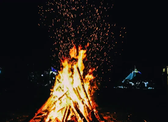 fun camping activities at campfire on camping