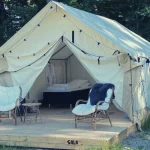 camping tent setup with tent flooring for comfortable camping