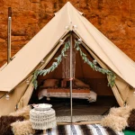 Luxury glamping tent with cozy accessories perfect for gifting outdoor lovers
