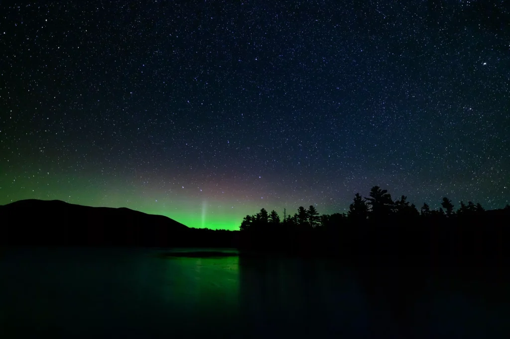 Northern Lights over Katahdin Woods and Waters National Monument in Maine