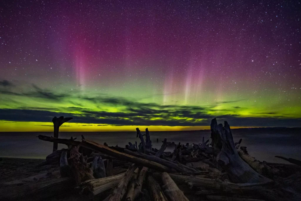 Northern Lights over Lake Superior in Michigan's Upper Peninsula