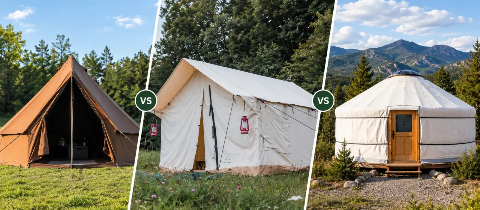 Bell tent vs safari tent vs yurt in outdoor camping settings